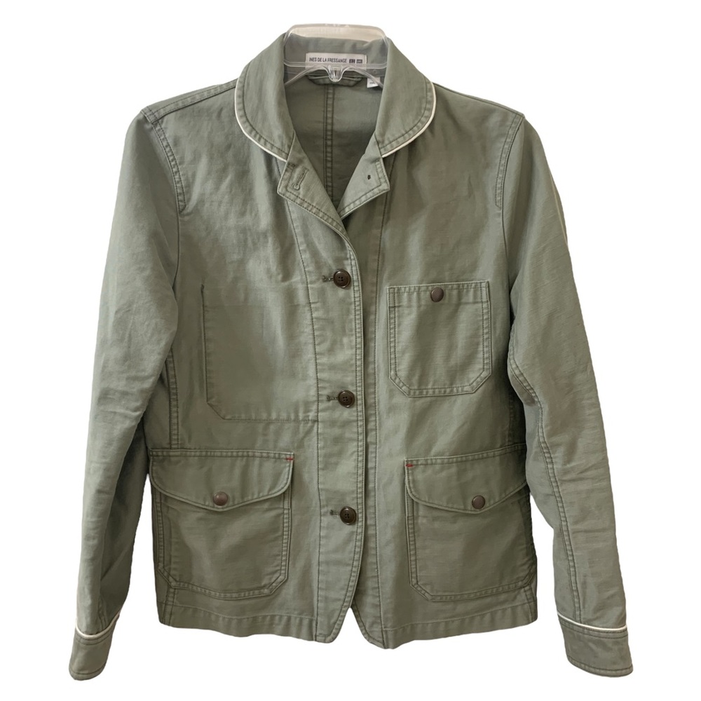 Uniqlo x Ines De La Fressange Blazer Jacket Green Cotton Women’s Small